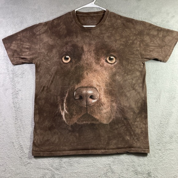 The Mountain Other - The Mountain Shirt Adult XL Brown Labrador Dog Face Graphic Tee Short Sleeve